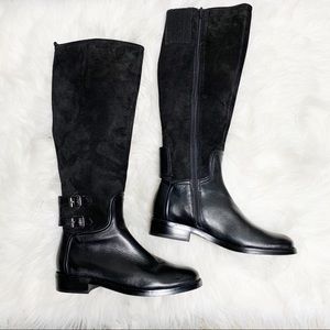 Vaneli black suede tall riding boots size 6